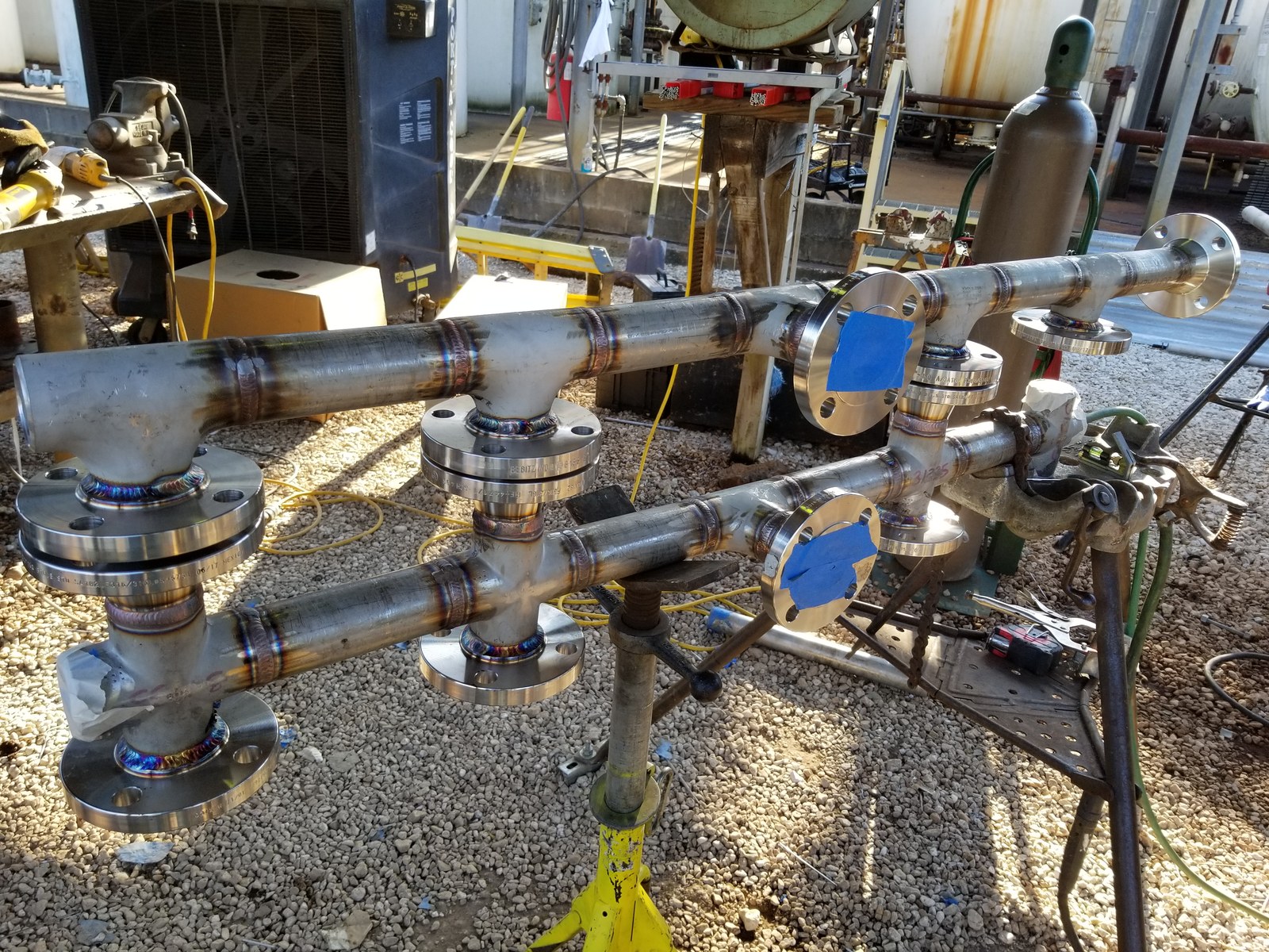Stainless steel manifolds with TIG welds
