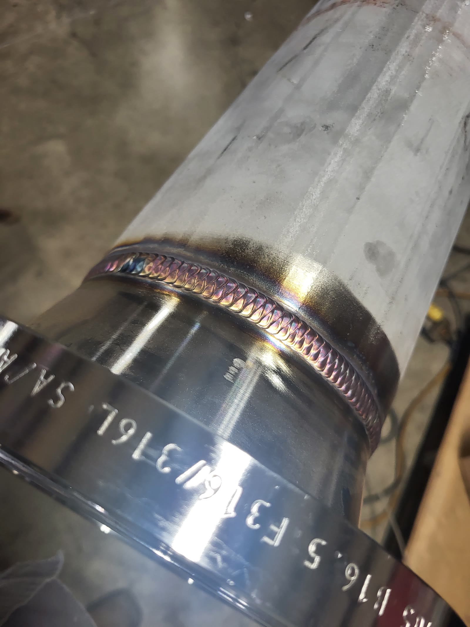 TIG flange weld on 316L stainless